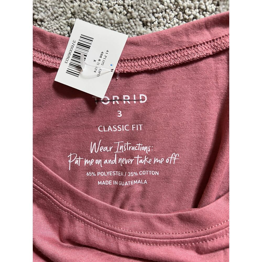 Every Body is Beautiful Torrid 3X Tee Dusty Rose Pink T-Shirt Top Crew Neck NEW - Picture 7 of 7